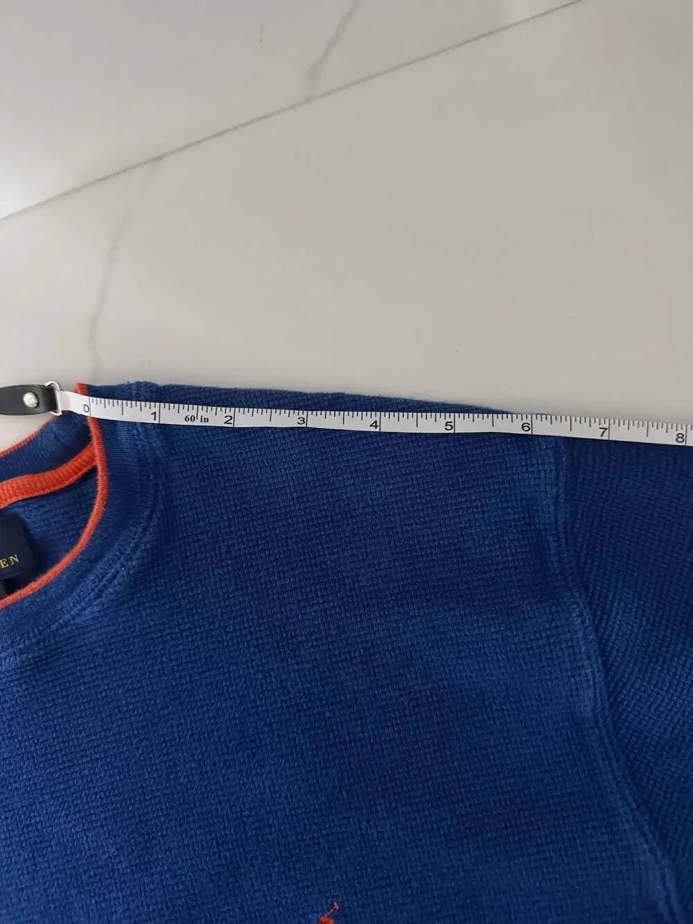 Polo Ralph Lauren Blue Waffle Knit Thermal Long Sleeve Crewneck Shirt Medium